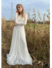Long Sleeves Ivory Lace Unique Wedding Dress Long Sleeves Ivory Lace Unique Wedding Dress